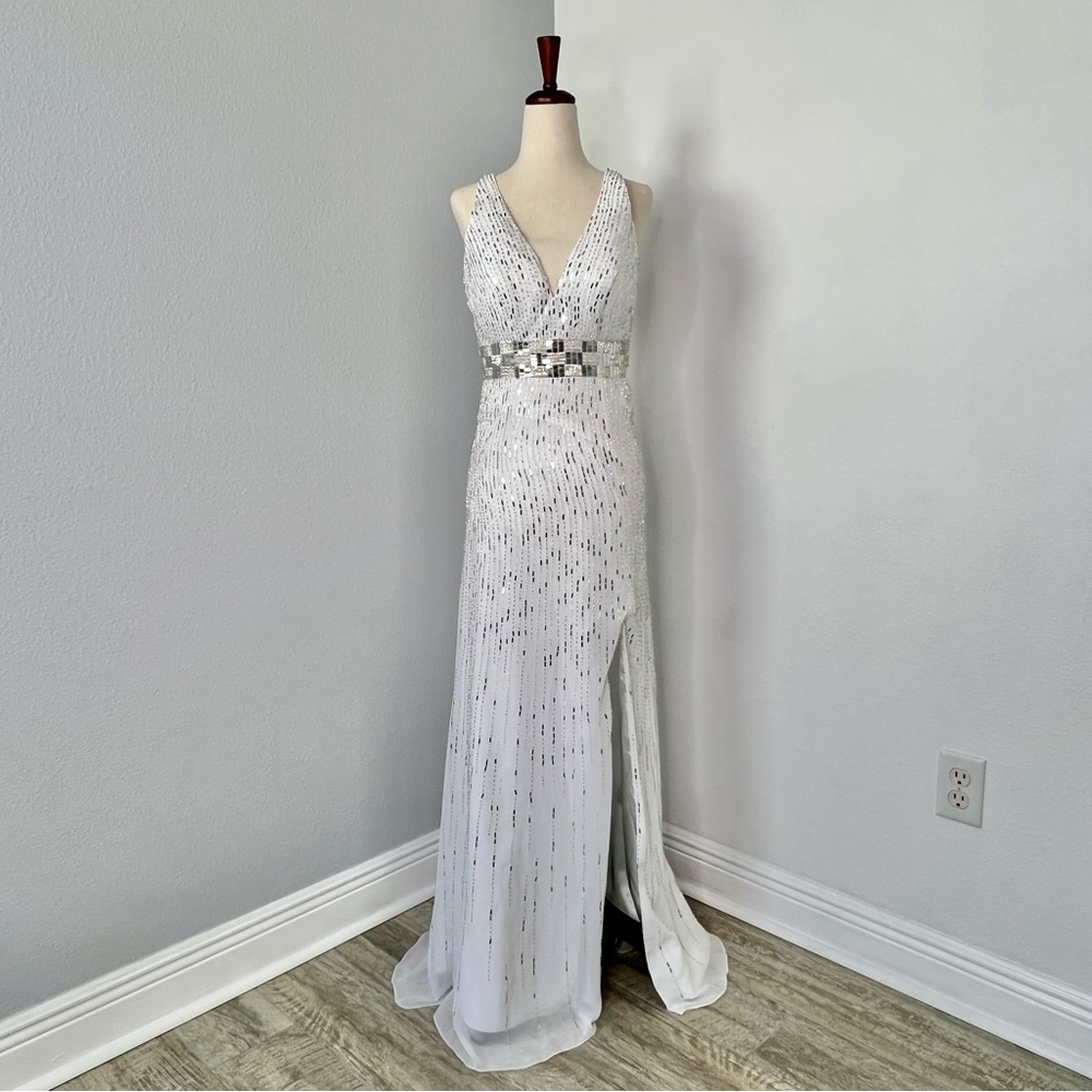 Glam White and Silver Gown ☁️